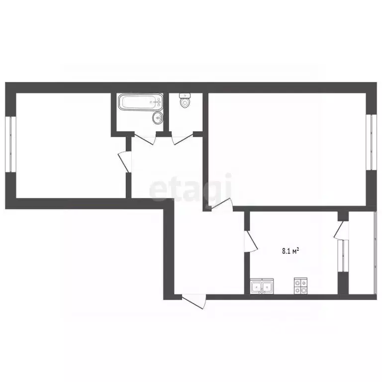 2-к кв. Московская область, Королев просп. Космонавтов, 16 (52.7 м) - Фото 1