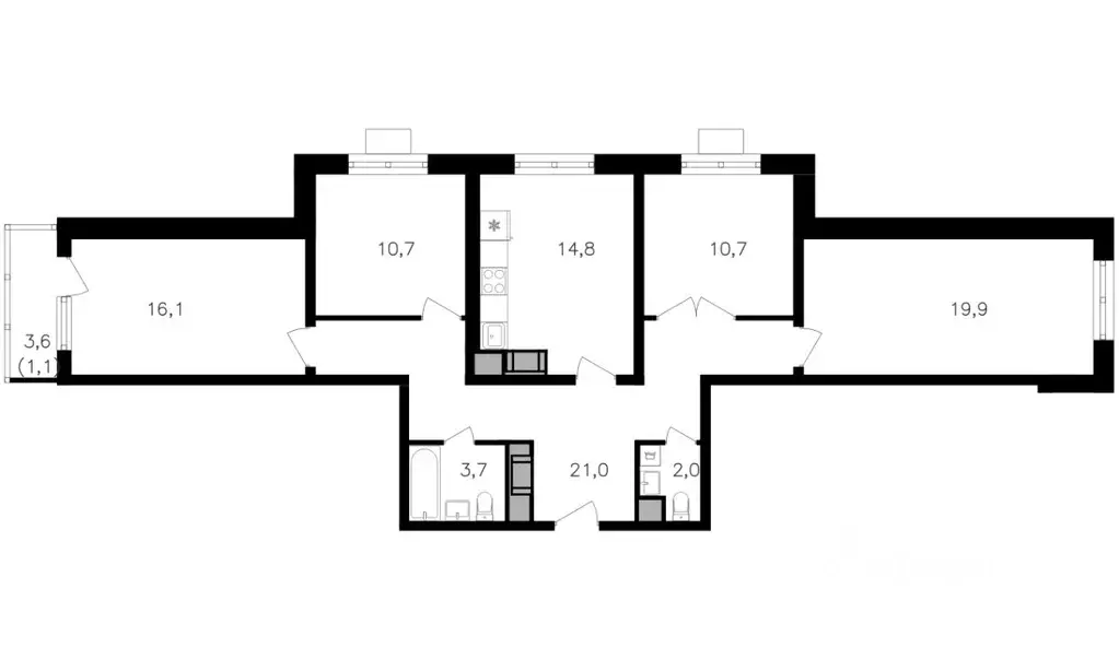 4-к кв. Москва ул. Берзарина, 32к2.2 (100.0 м) - Фото 0