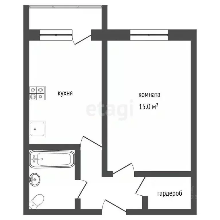 1-к кв. Архангельская область, Коряжма ул. Набережная им. Н. ... - Фото 2