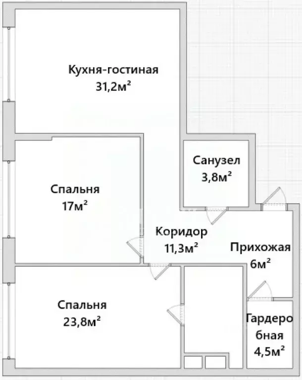 2-к кв. Москва ул. Усачева, 15А (105.2 м) - Фото 2