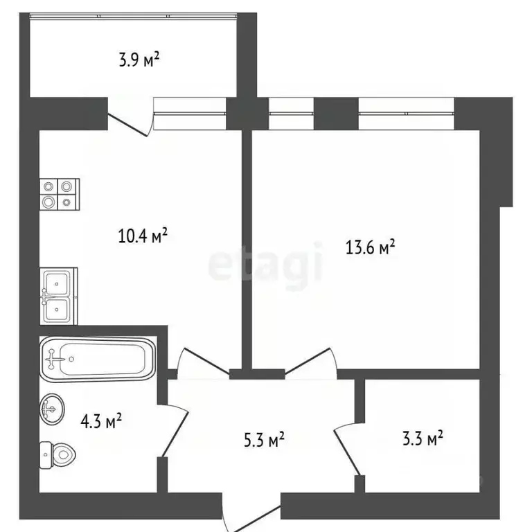 1-к кв. Тюменская область, Тюмень ул. 50 лет Октября, 75к4 (37.3 м) - Фото 1