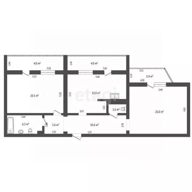 2-к кв. Ямало-Ненецкий АО, Тарко-Сале Пуровский район, Геолог мкр, 10 ... - Фото 2