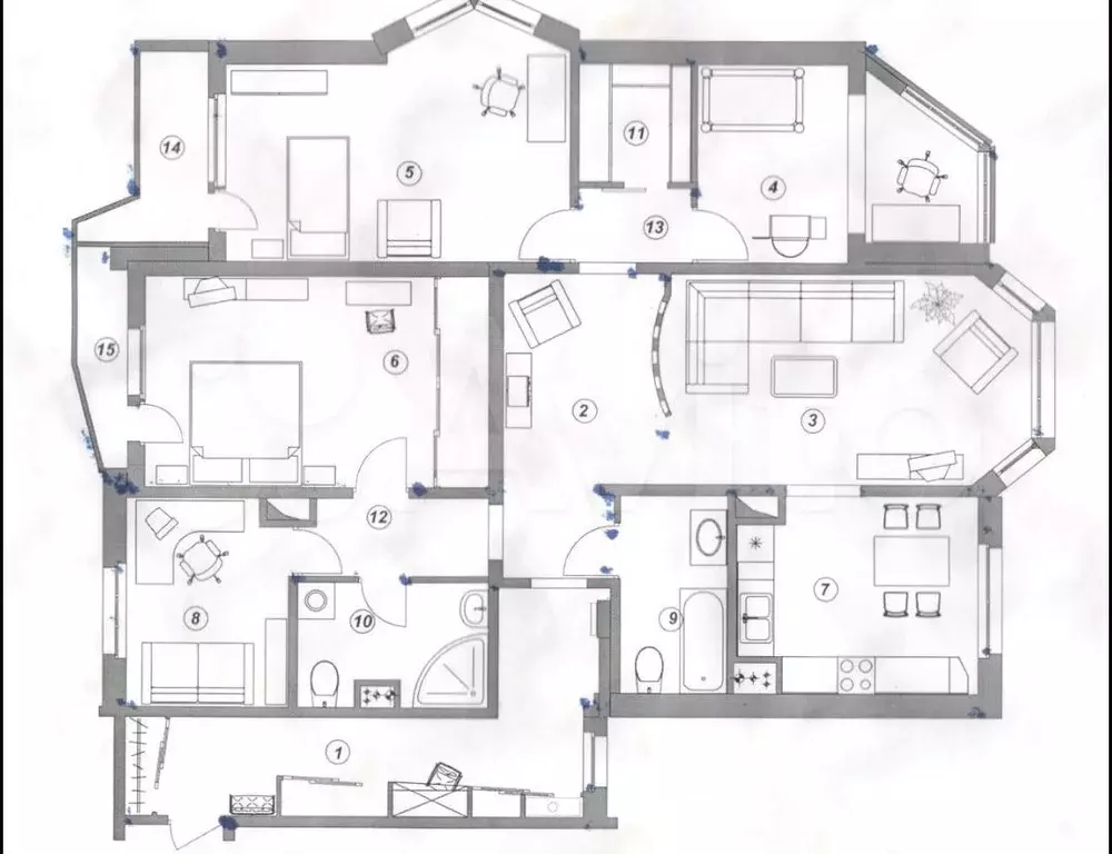5-к. квартира, 140 м, 8/17 эт. - Фото 0