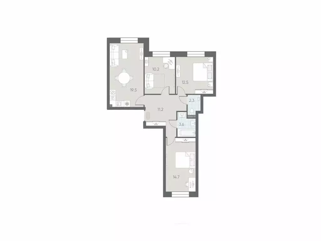 3-комнатная квартира: Санкт-Петербург, Партизанская улица, 5 (73.3 м) - Фото 1