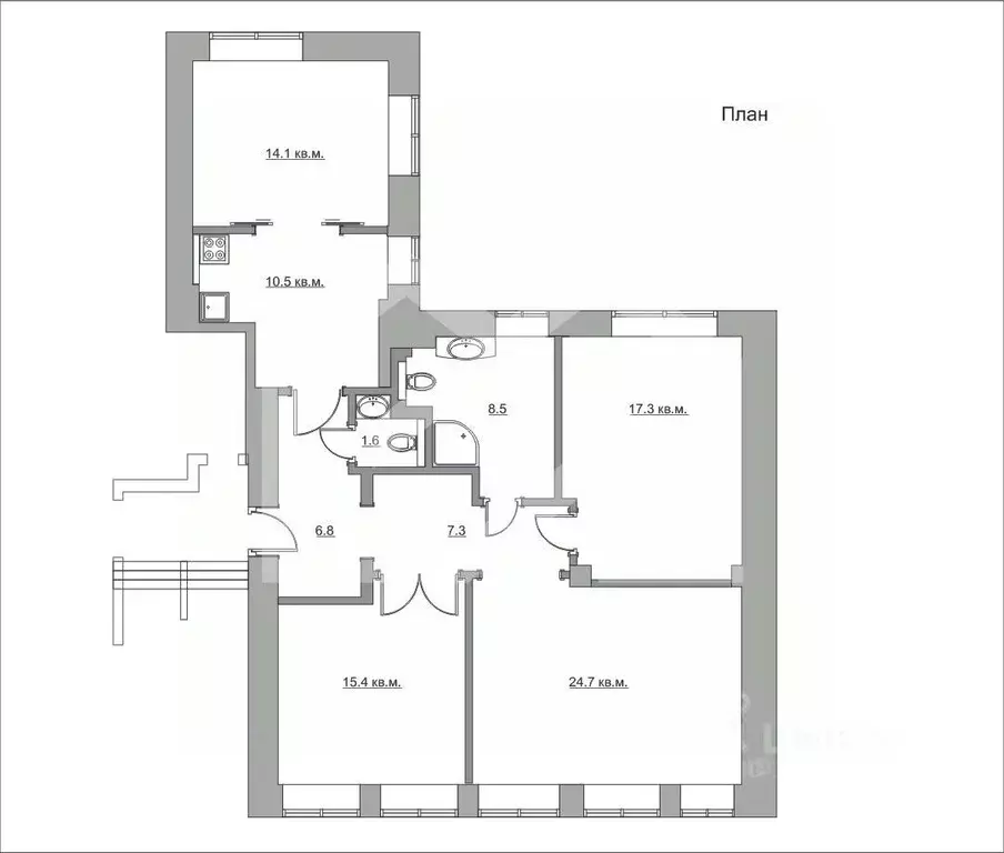 Помещение свободного назначения в Москва Тверская ул., 6С3 (106 м) - Фото 2