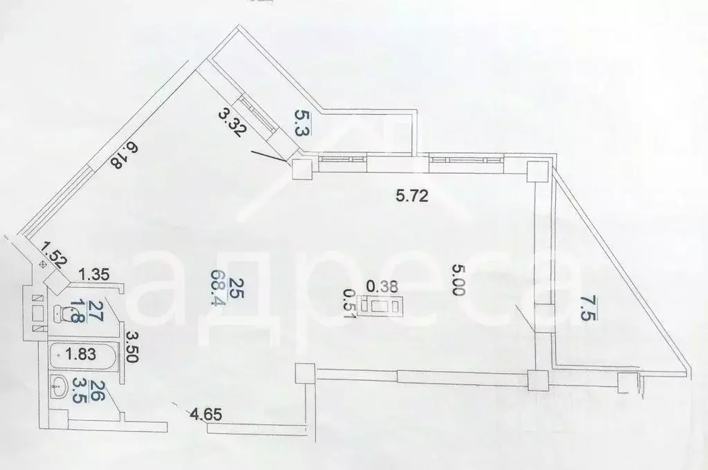Студия Самарская область, Самара ул. Мечникова, 5 (86.5 м) - Фото 1