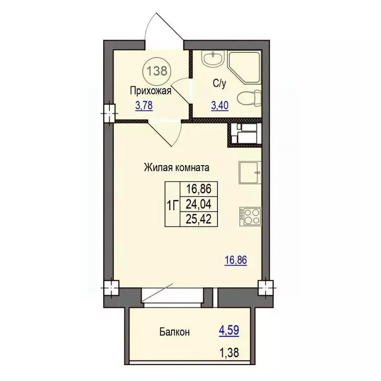 1-к кв. Псковская область, Псковский район, Завеличенская волость, д. ... - Фото 1