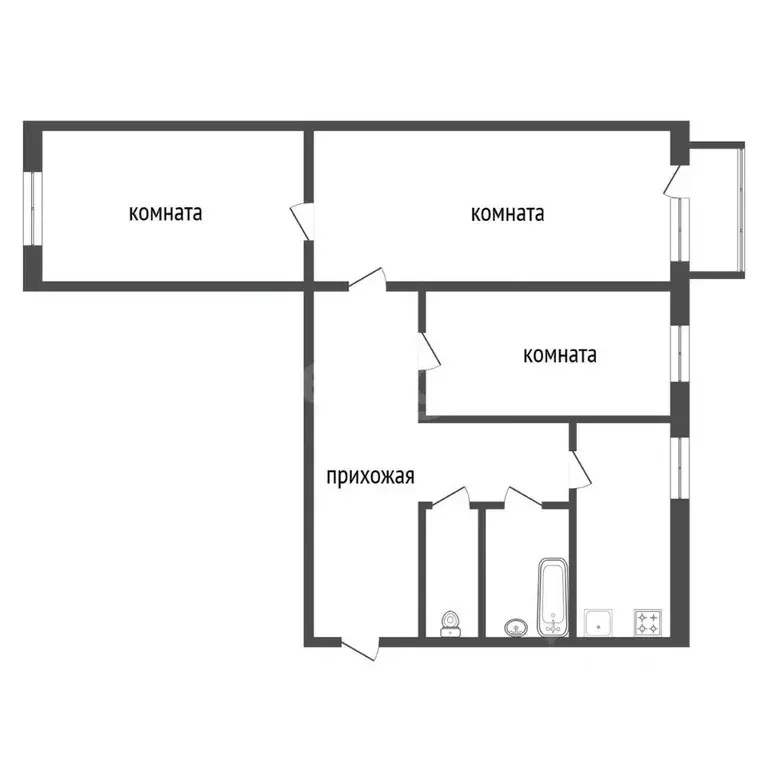3-к кв. Красноярский край, Красноярск ул. Академика Киренского, 60 ... - Фото 1