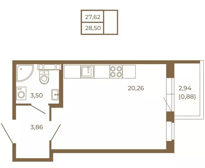 Квартира-студия: Сертолово, ЖК Новая История (28.5 м) - Фото 1