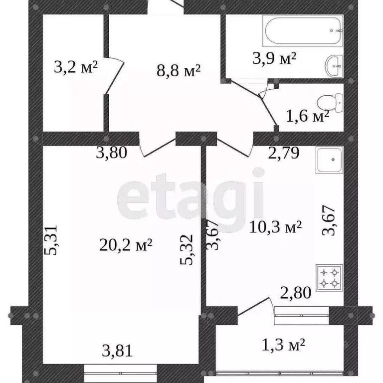 1-к кв. Белгородская область, Борисовка городское поселение, Борисовка ... - Фото 2
