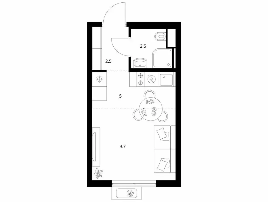 Квартира-студия: Москва, ЖК Митинский Лес, к14 (19.7 м) - Фото 1