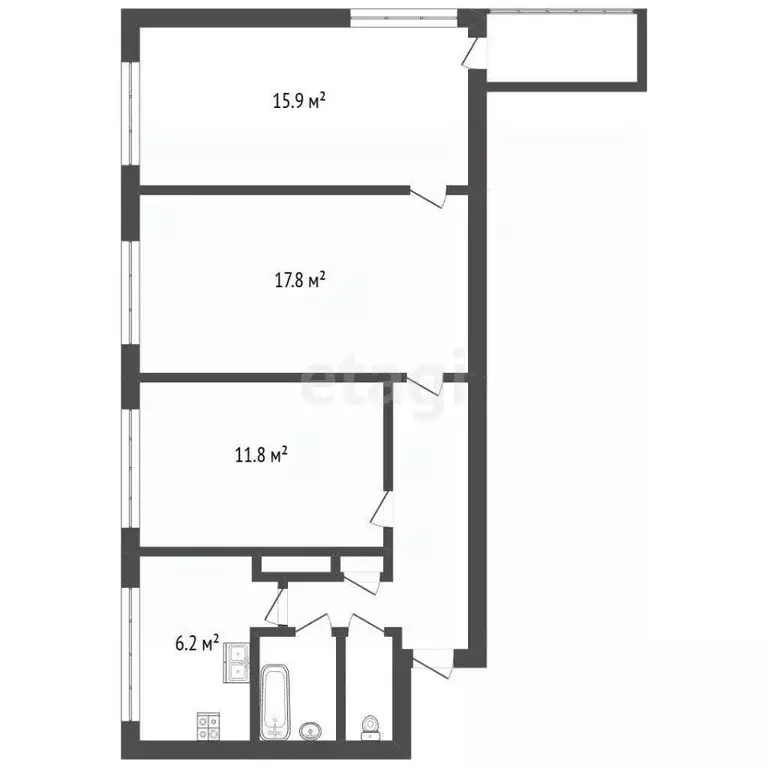 3-к кв. Санкт-Петербург ул. Тамбасова, 8К1 (63.0 м) - Фото 2