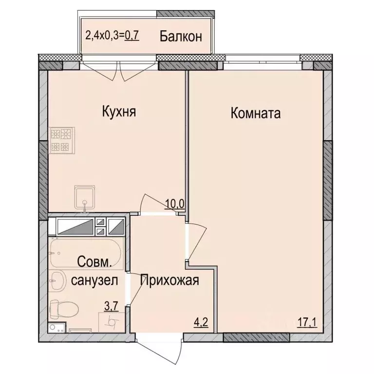 1-к кв. Удмуртия, Ижевск Камбарская ул., 94к1 (35.35 м) - Фото 0