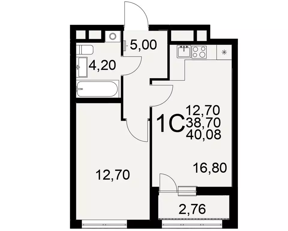 1-комнатная квартира: Тула, микрорайон Петровский квартал, улица ... - Фото 1