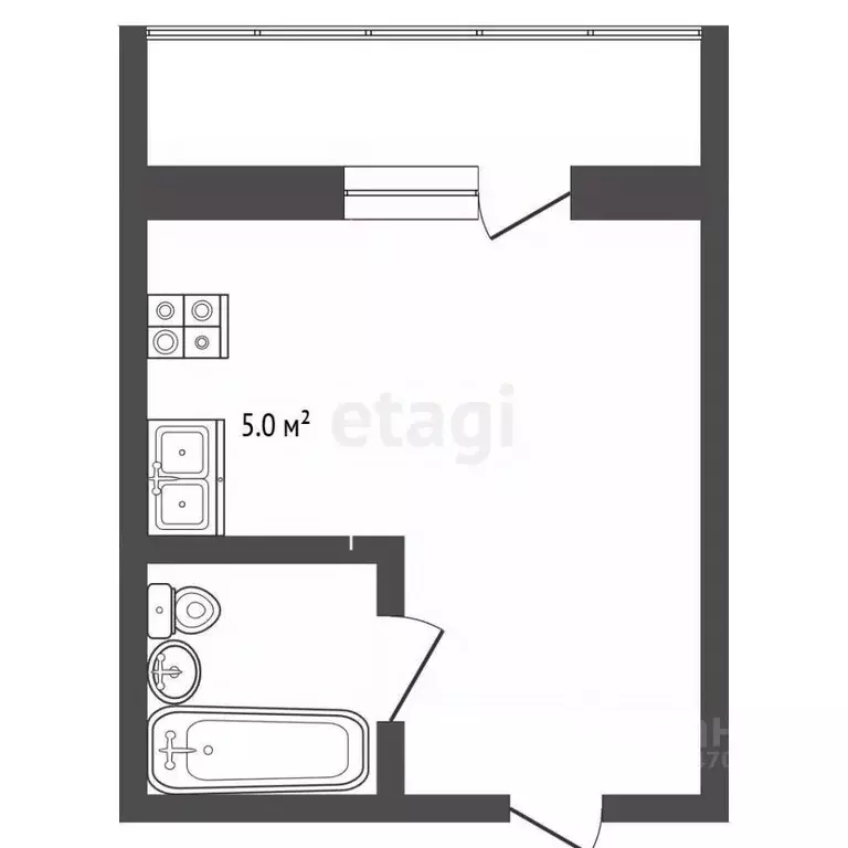 Студия Московская область, Раменское ул. Семейная, 6 (27.0 м) - Фото 2
