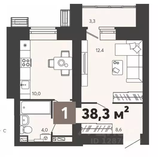 1-к кв. Пензенская область, Пенза Новелла жилой комплекс (38.3 м) - Фото 0