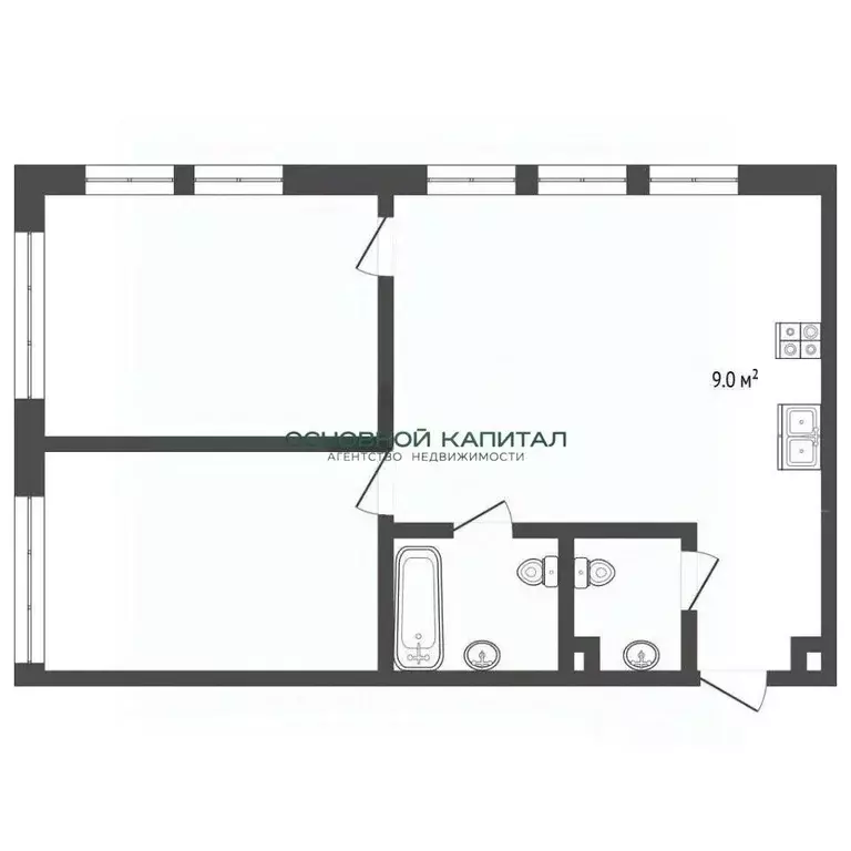 2-к кв. Москва Новоостаповская ул., 20 (50.4 м) - Фото 1