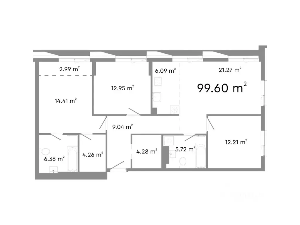 4-к кв. Челябинская область, Челябинск ул. Худякова, 18 (99.6 м) - Фото 0