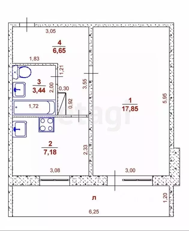 1-к кв. Ульяновская область, Ульяновск Промышленная ул., 87 (38.8 м) - Фото 2