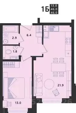 1-к кв. Псковская область, Псковский район, Завеличенская волость, д. ... - Фото 1