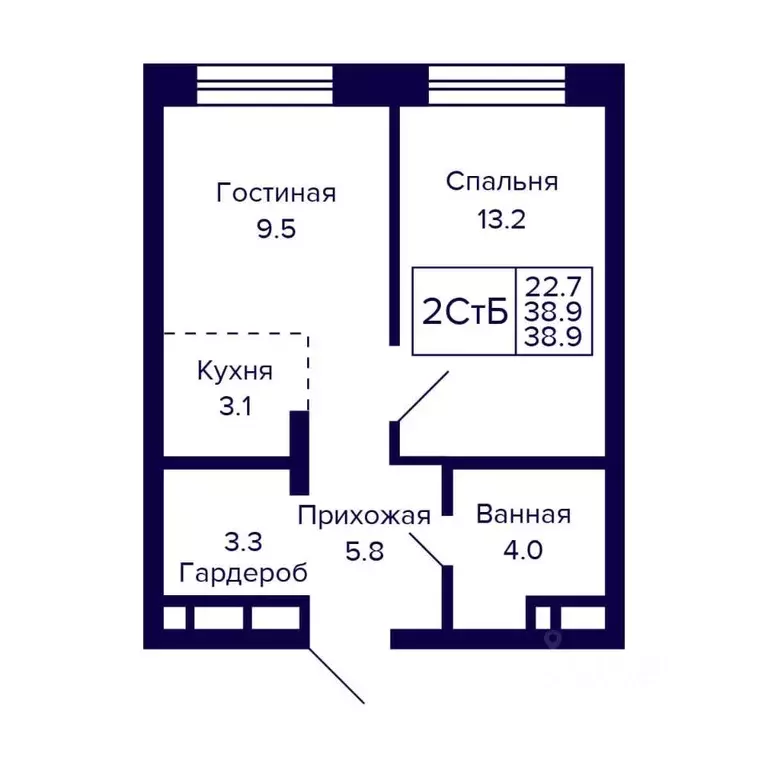 2-к кв. Новосибирская область, Новосибирск ул. Грибоедова (38.9 м) - Фото 0