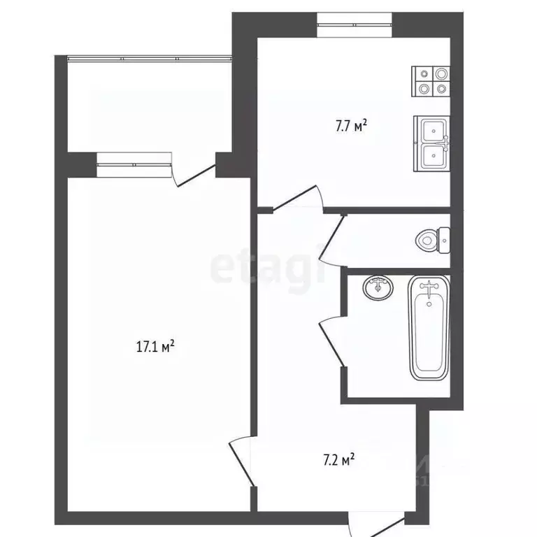 1-к кв. Ямало-Ненецкий АО, Новый Уренгой Восточный мкр, 3/3 (35.9 м) - Фото 2