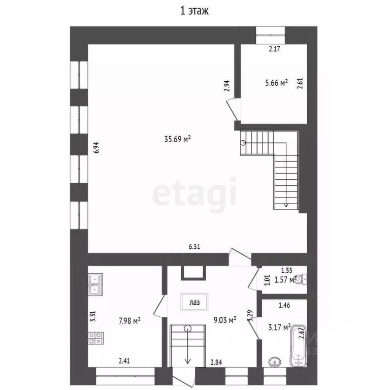 Дом в Ульяновская область, Ульяновск ул. Бебеля, 48 (160 м) - Фото 2