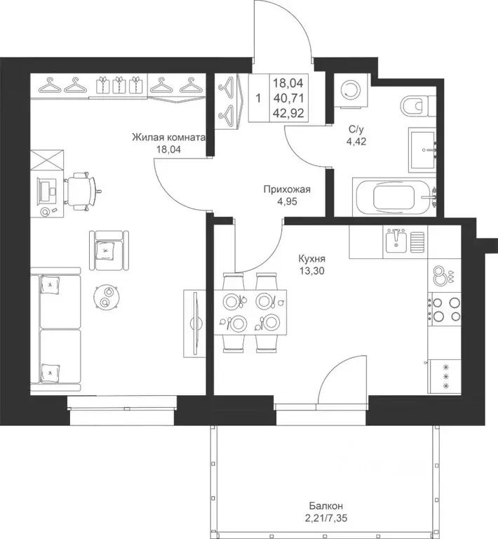 1-к кв. Татарстан, Лаишевский район, Столбищенское с/пос, с. Усады ул. ... - Фото 1