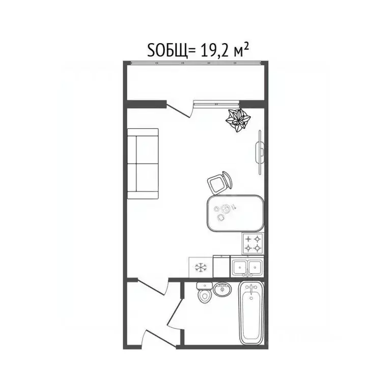 Студия Новосибирская область, Новосибирск Сухарная ул., 107/1 (28.0 м) - Фото 2