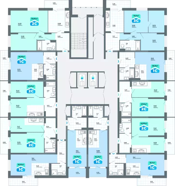 1-к квартира, 38.06 м - Фото 1