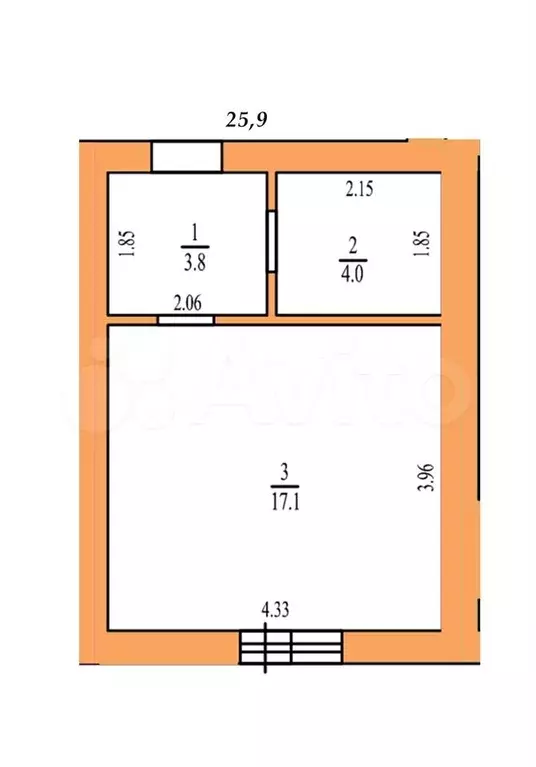 квартира-студия, 26 м, 2/4 эт. - Фото 0