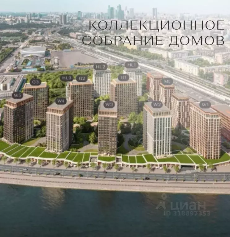 3-к кв. Москва Коллекция Лужники жилой комплекс (92.0 м) - Фото 1