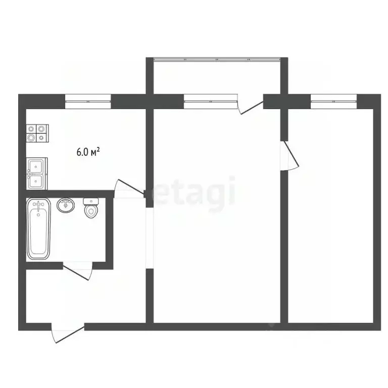 2-к кв. Московская область, Раменское Донинское ш., 2 (46.1 м) - Фото 2