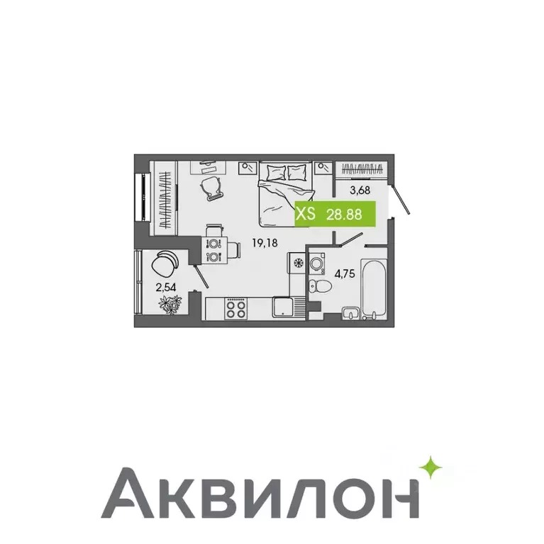 Студия Архангельская область, Северодвинск Аквилон Севен жилой ... - Фото 0