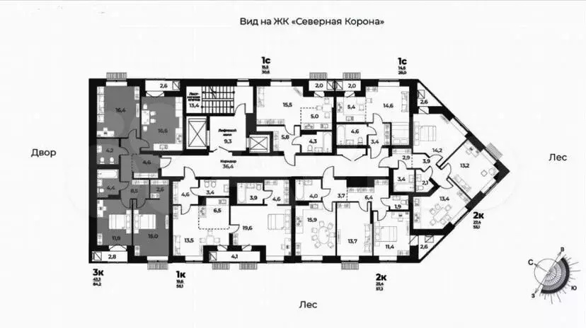 3-к. квартира, 84,2м, 10/12эт. - Фото 1