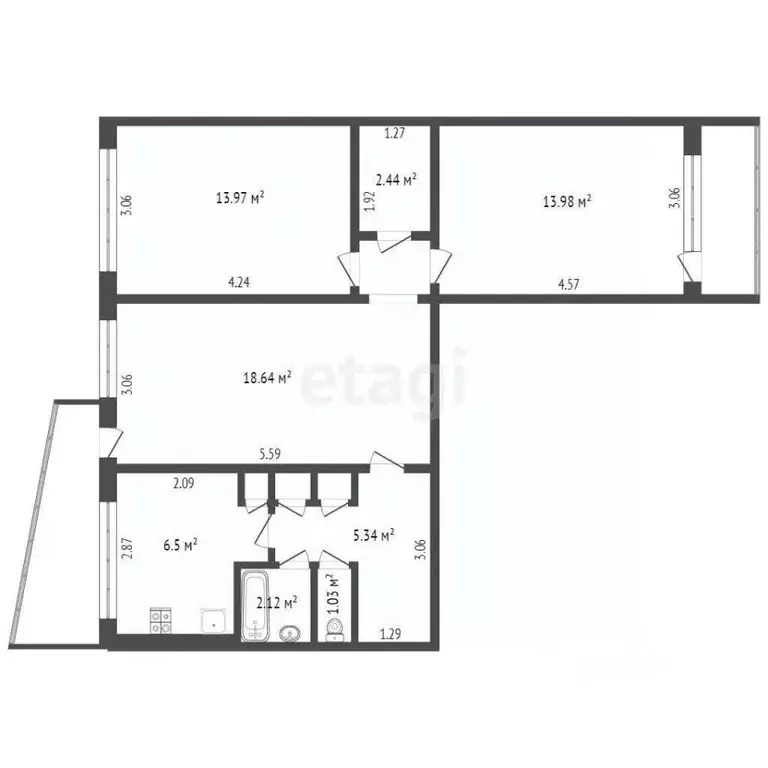 3-к кв. Мордовия, Саранск ул. Н. Эркая, 8 (64.0 м) - Фото 0