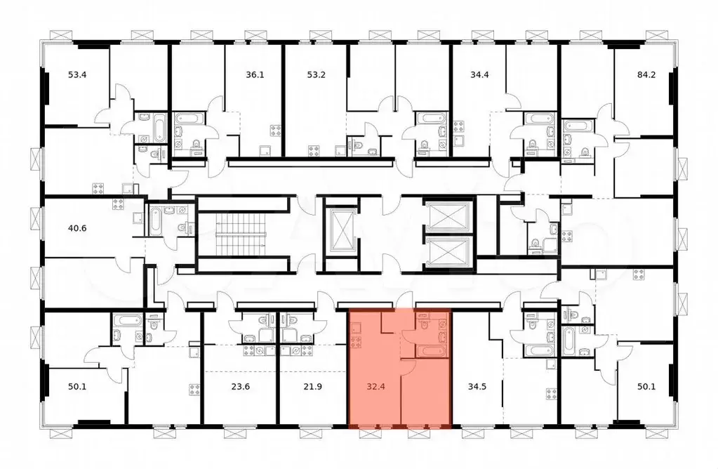 1-к. квартира, 32,4 м, 16/22 эт. - Фото 1