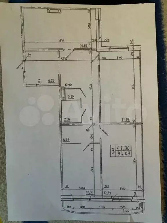 3-к. квартира, 90,9 м, 6/10 эт. - Фото 0