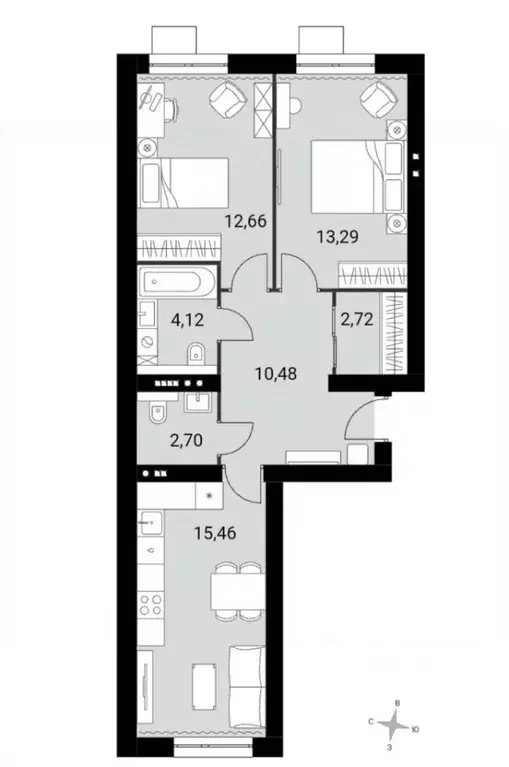 2-к кв. Московская область, Наро-Фоминский городской округ, д. ... - Фото 2