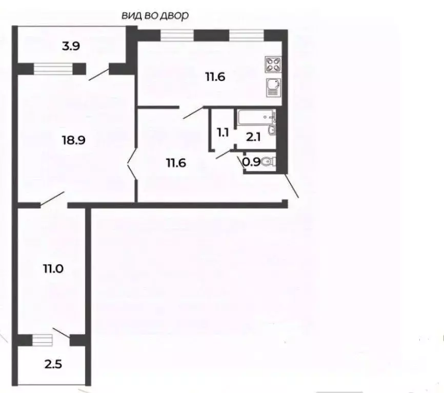 2-к кв. Ленинградская область, Всеволожск Александровская ул., 88/2 ... - Фото 2