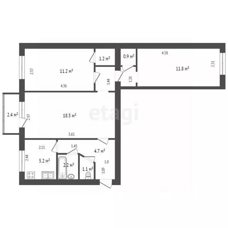 3-к кв. Санкт-Петербург ул. Орджоникидзе, 26 (56.8 м) - Фото 1