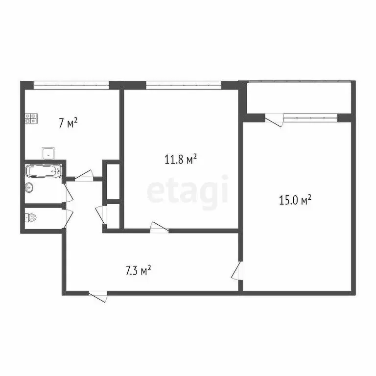 2-комнатная квартира: Санкт-Петербург, улица Жени Егоровой, 5к1 (44 м) - Фото 0