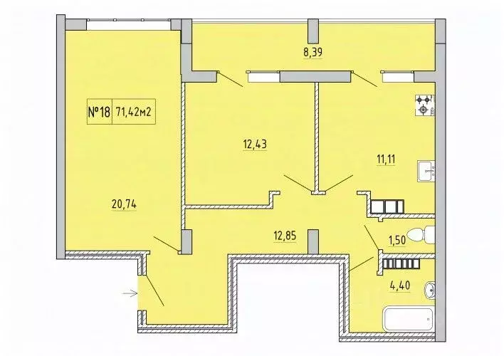 2-к кв. Крым, Феодосия ул. Грина, 43 (71.42 м) - Фото 0