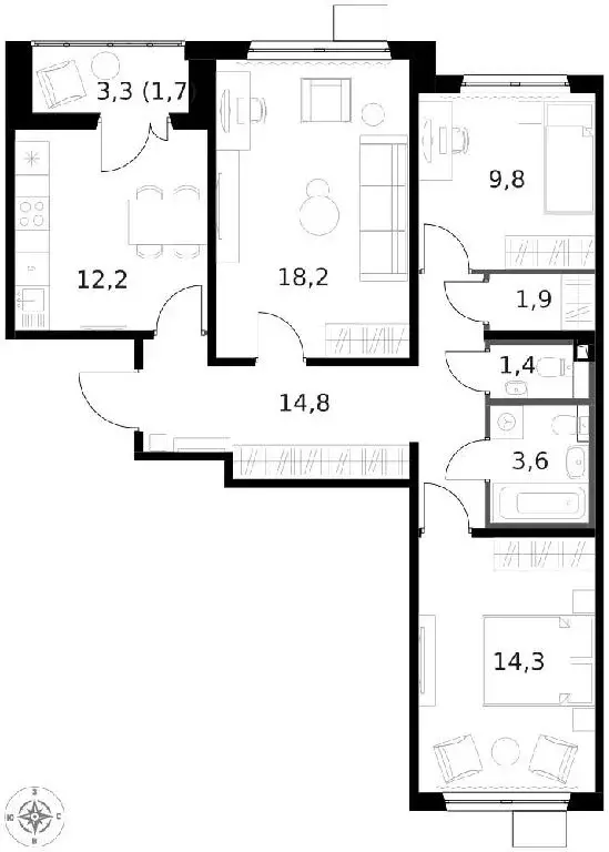 Продается 3-комнатная квартира - Фото 1