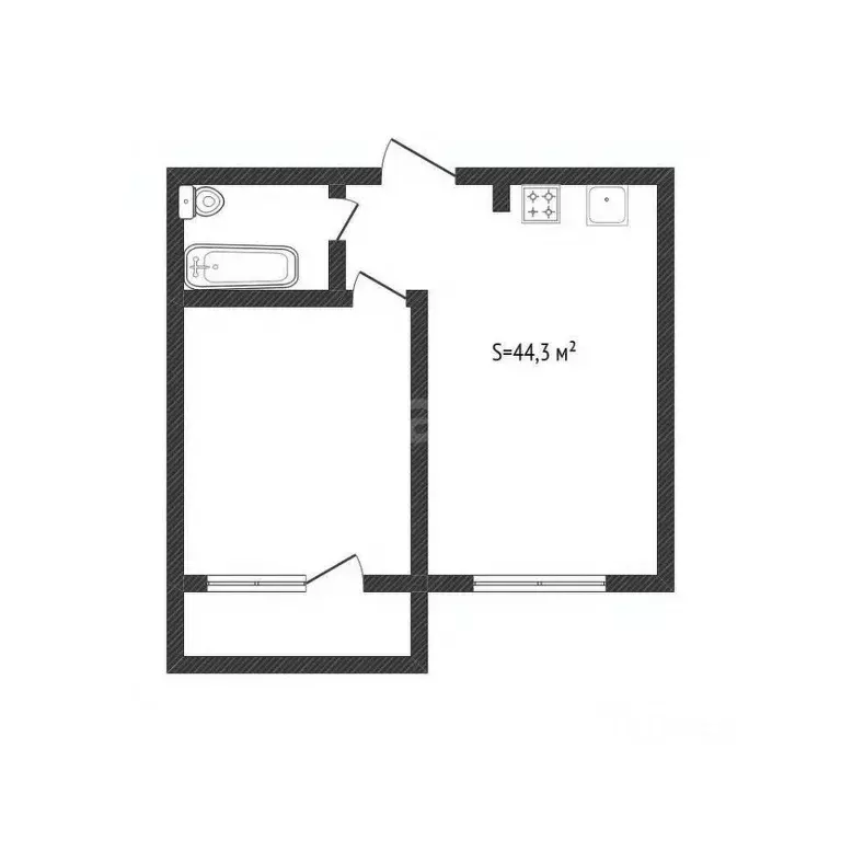 1-к кв. Алтайский край, Белокуриха Бийская ул., 15/1 (44.3 м) - Фото 2