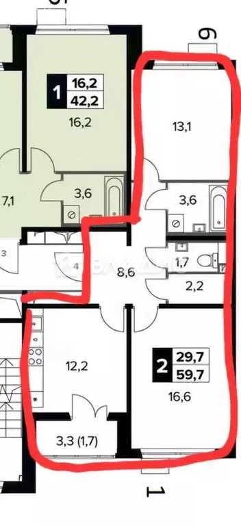 2-комнатная квартира: Москва, Ленинградское шоссе, 228к3 (59.7 м) - Фото 1