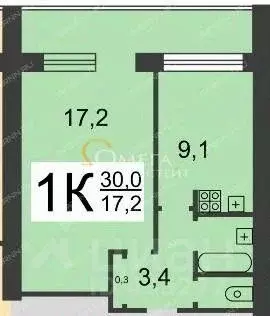 1-к кв. Московская область, Одинцовский городской округ, с. Жаворонки ... - Фото 2