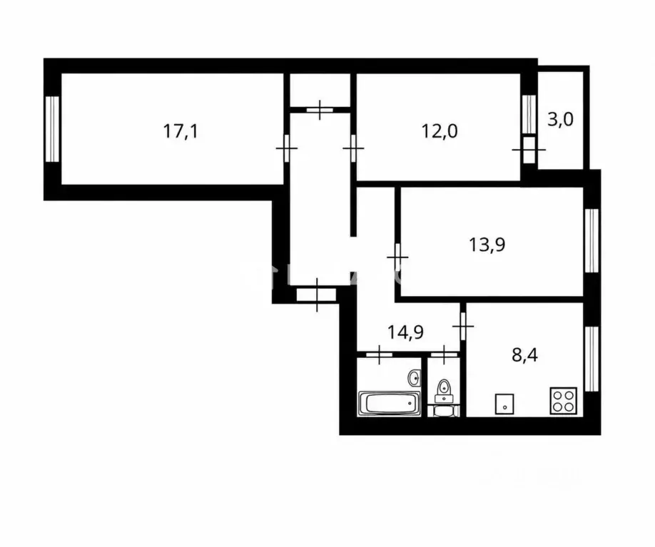 3-к кв. Санкт-Петербург Планерная ул., 43К1 (71.8 м) - Фото 2