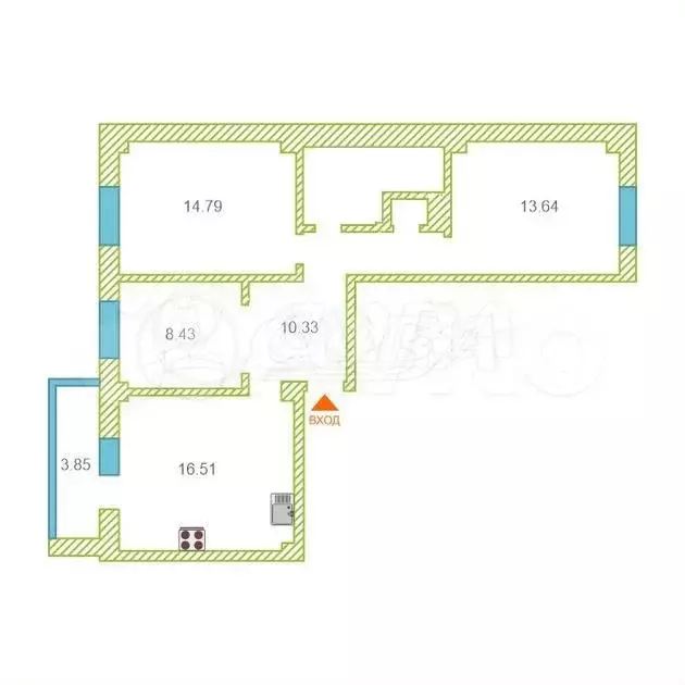 3-к. квартира, 70 м, 7/18 эт. - Фото 0