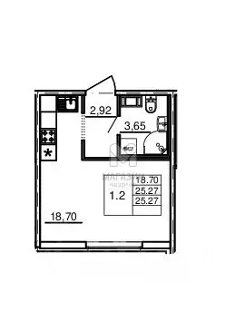 Студия Ленинградская область, Всеволожский район, пос. Бугры проезд ... - Фото 2